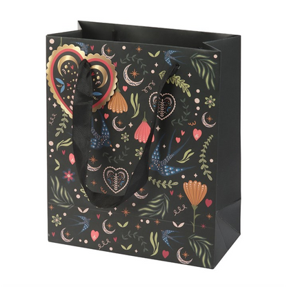 Medium Black Midnight Bloom Print Giftbag