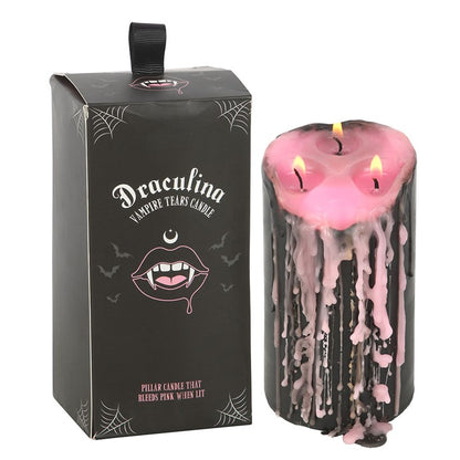 Large Pink Vampire Tears Pillar Candle