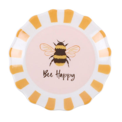 Striped Bee Happy Trinket Dish