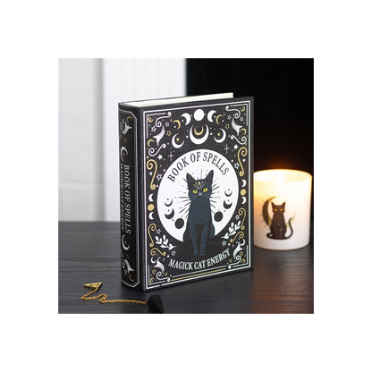 Black Cat Magick Book of Spells Shaped Storage Box