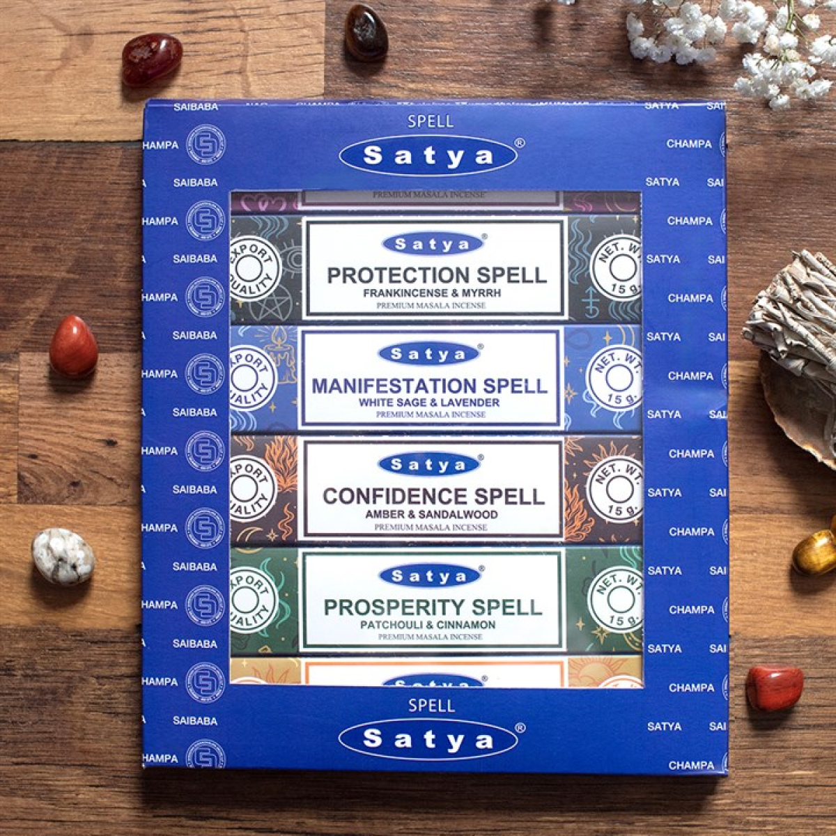 Set of 6 Spell Incense Stick Packs by Satya