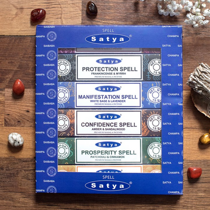 Set of 6 Spell Incense Stick Packs by Satya