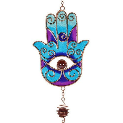 Blue Hand of Hamsa Windchime
