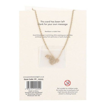 Blue Aura Crystal Mushroom Necklace Greeting Card